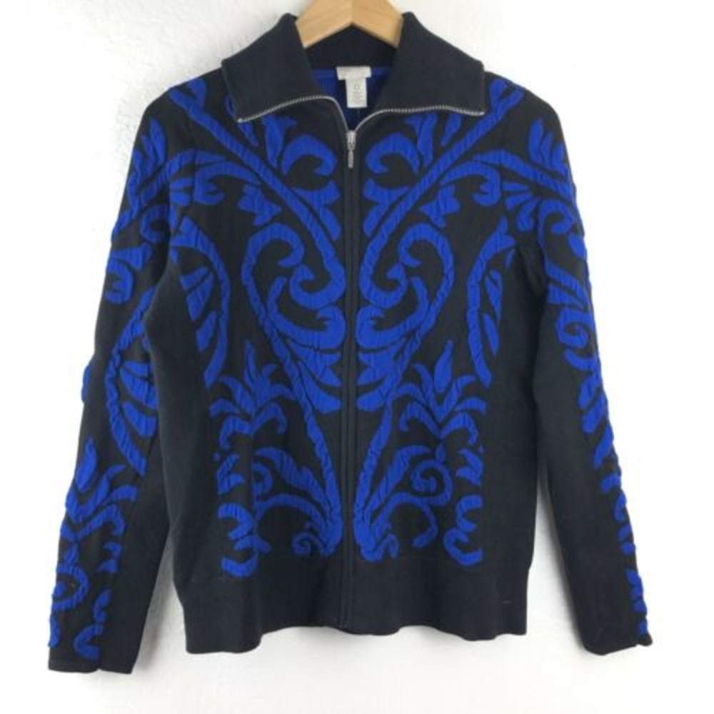 Zenergy By Chico’s Jacket Front Zip $109 Blue 0 - Picture 1 of 4